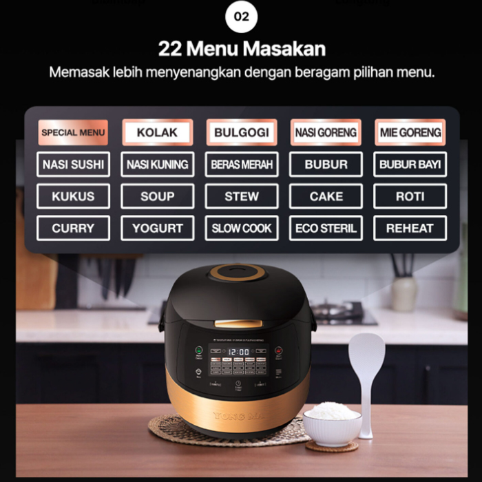 Yong Ma Digital Rice Cooker 2 Liter - SMC8097 | SMC 8097 Merah
